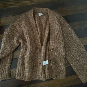 Lucky Brand Textured Brown Sweater